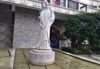 合肥中国历史名人古代美女王昭君弹琵琶石雕像