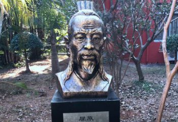 合肥中国历史名人战国时期著名爱国诗人屈原铸铜头像雕塑