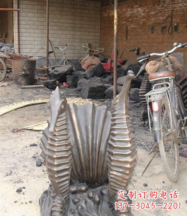 合肥铸铜海马小区动物铜雕