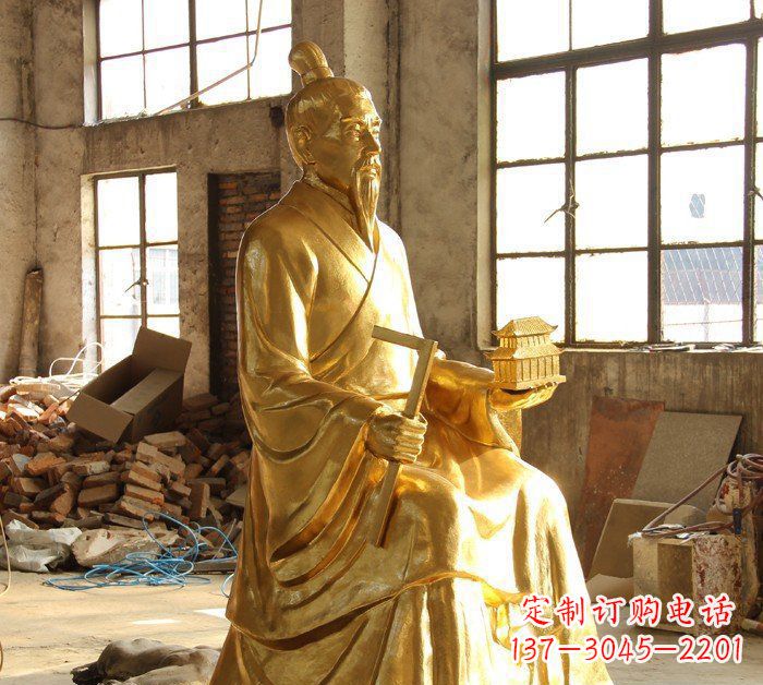 合肥铸铜鲁班古代人物铜雕