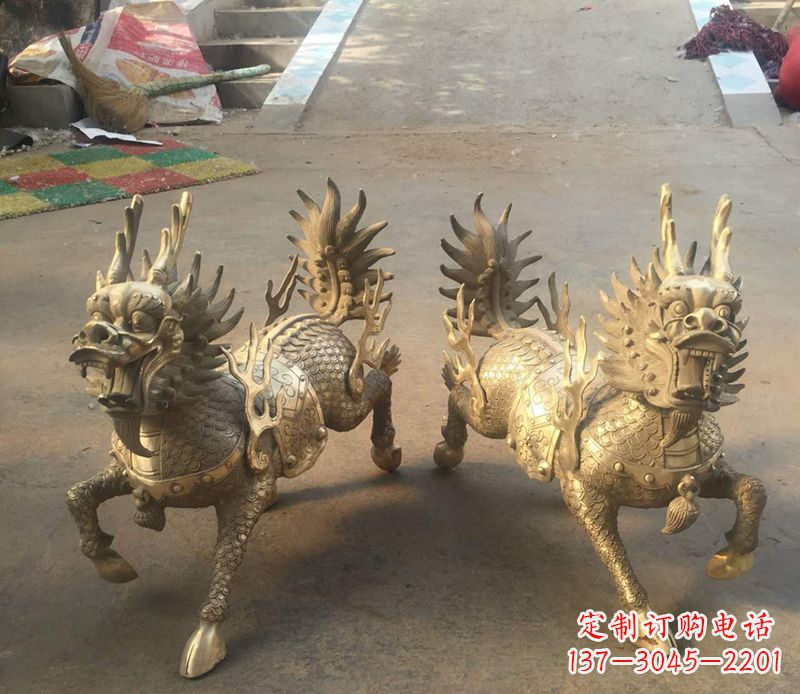 合肥铸铜麒麟雕塑 (2)