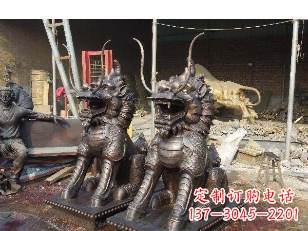 合肥铸铜麒麟雕塑2221