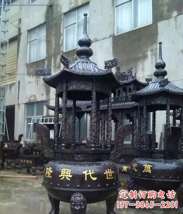 合肥铸铜寺庙香炉铜雕 (3)