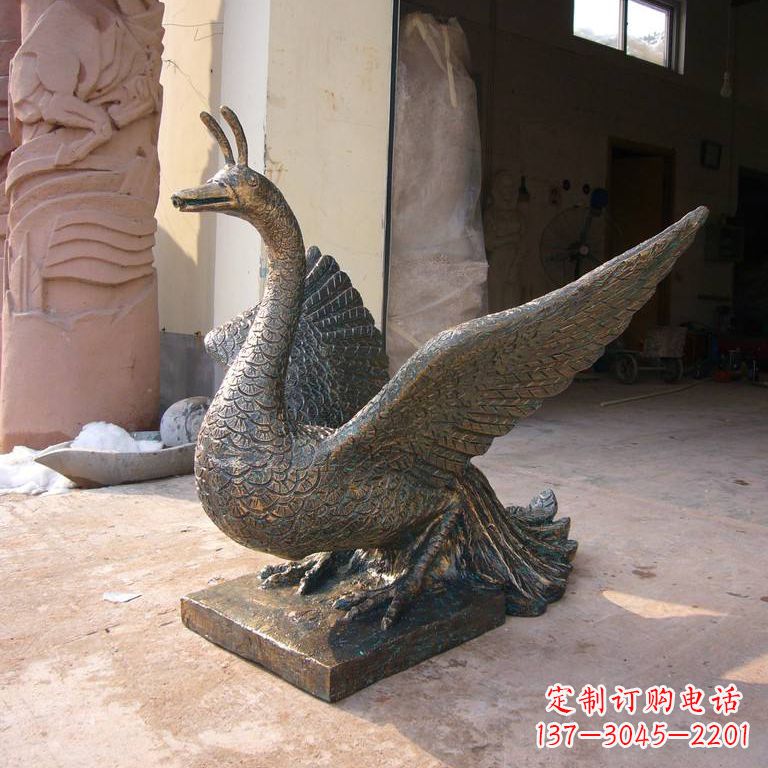 合肥铸铜天之四灵朱雀雕塑摆件