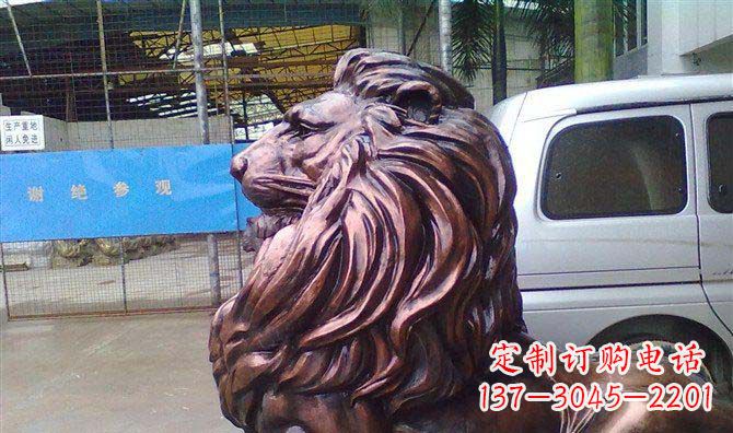 合肥紫铜西洋狮子铜雕 (2)