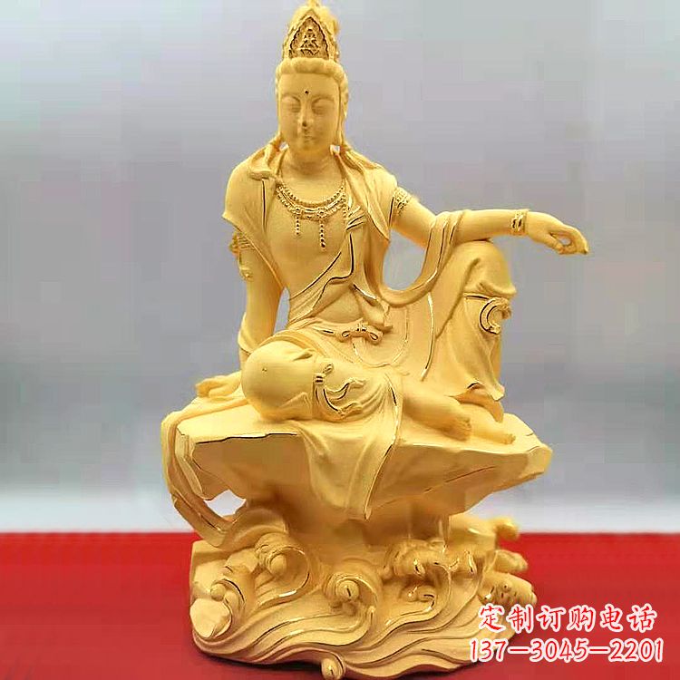 合肥自在观音纯铜镀金雕塑