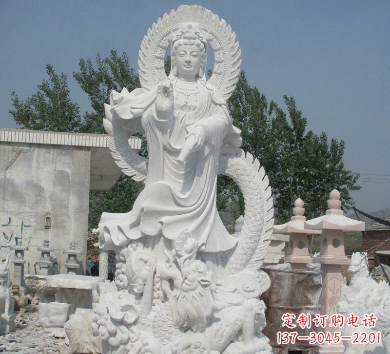 合肥宗教庙宇乘龙观音石雕