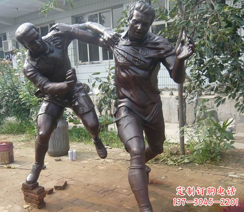 合肥足球运动公园人物铜雕