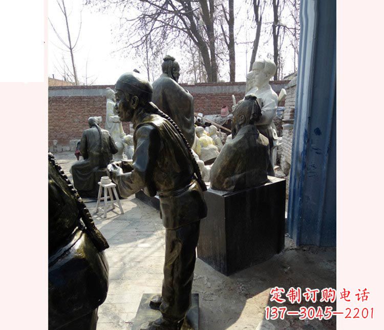合肥作揖的店小二铜雕