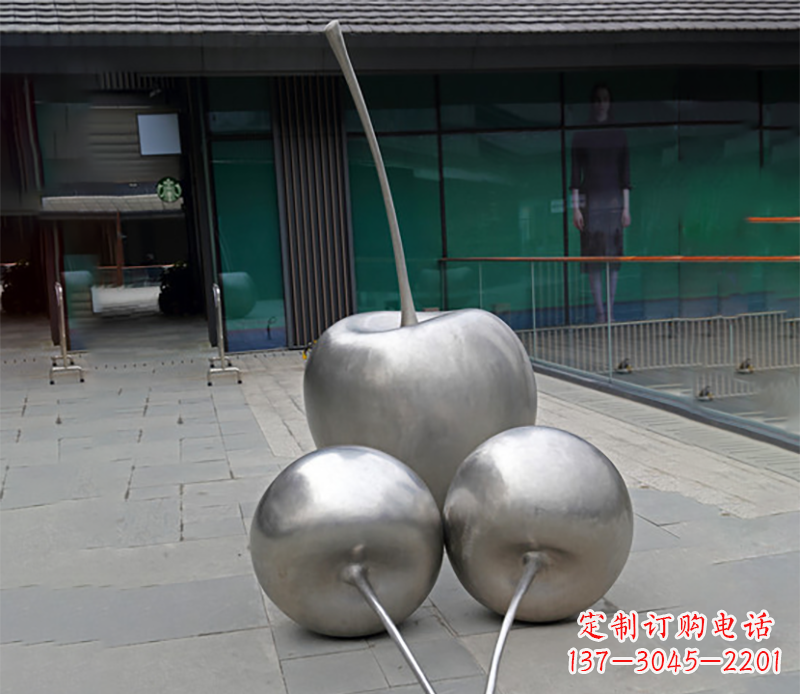 合肥实心不锈钢苹果雕塑