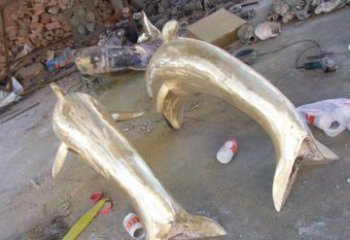 合肥铸铜海豚公园动物铜雕