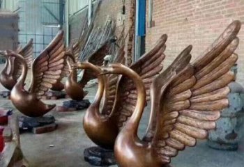 合肥铸铜天鹅喷水动物喷泉雕塑