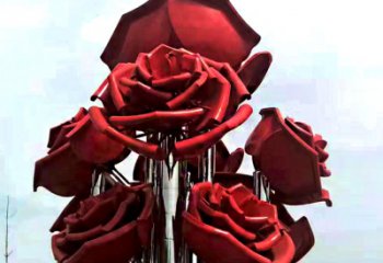 合肥大型不锈钢玫瑰花雕塑