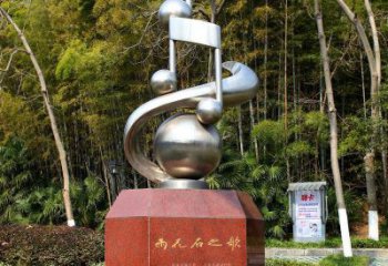 合肥音符雕塑-公园不锈钢镜面创意音符雕塑